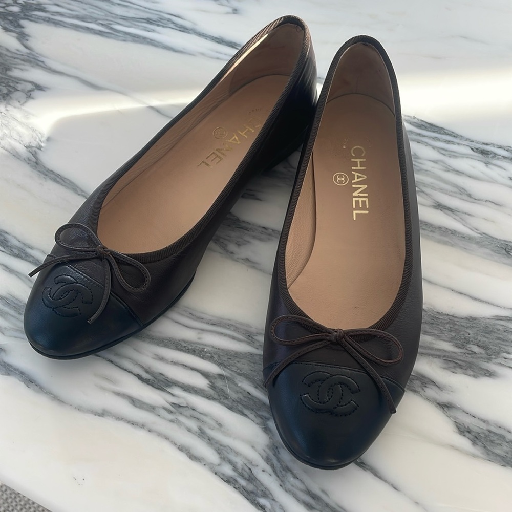 Chanel Brown Classic Ballet Flats